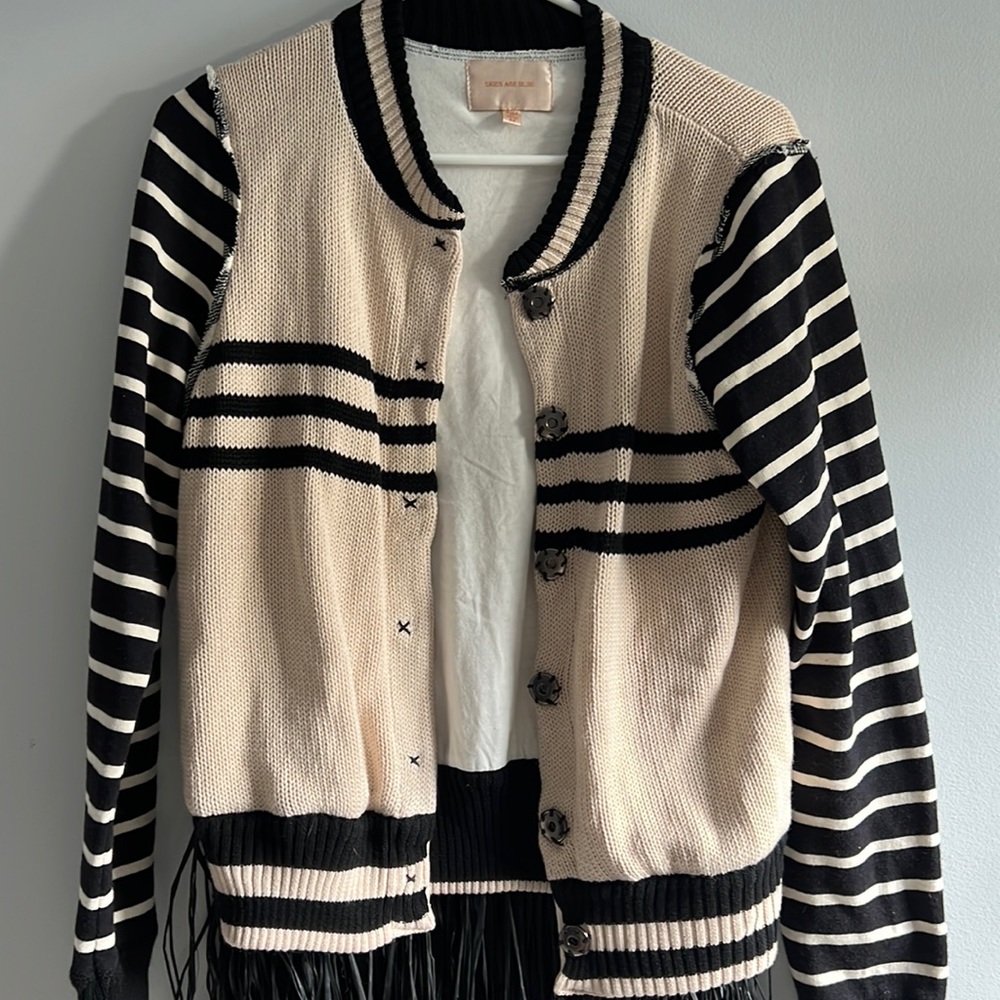 Varsity jacket style sweater